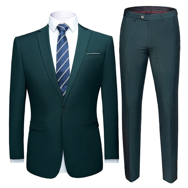 Men Suits 2 Pieces Jacket Pants