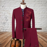 Mandarin Collar Dragon Suit Men