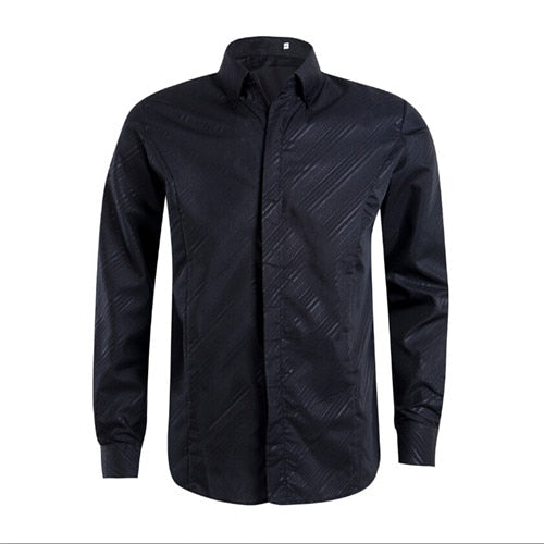 Men's Shirts Luxury Stylish Casual V-Neck Fashion Formal Shirt