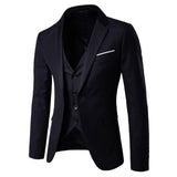 Men's 3 Pieces Black Elegant Suits With Pants