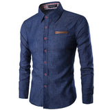 Men's Slim Fit Stylish Wash Denim Long Sleeves Jeans Shirts