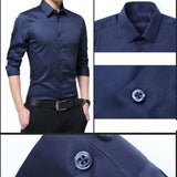 Men Cotton Long Sleeve Shirt-Formal Shirts for Spring Autumn