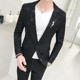 Men's Jacquard Slim Business Banquet High-grade Suits