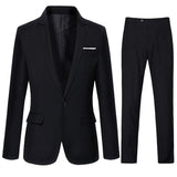 Black Suit Pants Set Men's Going to Work Wear Suit Marriage Formal Dress