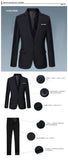 Black Suit Pants Set Men's Going to Work Wear Suit Marriage Formal Dress