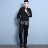 Style Men's Wedding Groom Wear Tang Suit Black