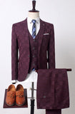 Stylish Plaid Suit Men's Three-Piece set