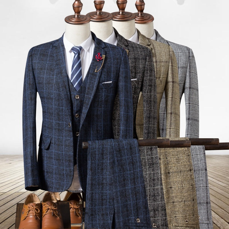 new men's cultivate one's morality of England checked dress