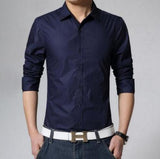 Office Men's Shirt High Quality Solid Color Long Sleeves Shirts