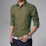 Office Men's Shirt High Quality Solid Color Long Sleeves Shirts