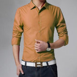 Office Men's Shirt High Quality Solid Color Long Sleeves Shirts