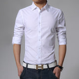 Office Men's Shirt High Quality Solid Color Long Sleeves Shirts